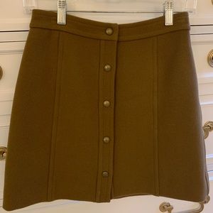 Madewell snap-front wool mini skirt
